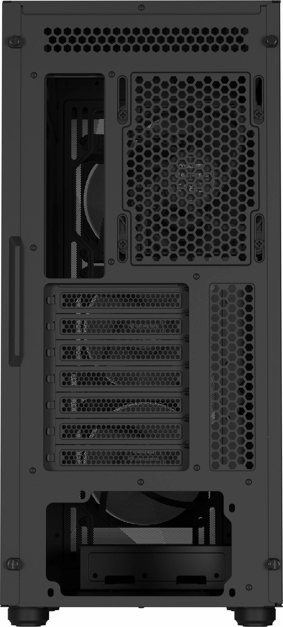 Kasë GENESIS Diaxid 605F NPC-2046 midi tower ATX, USB-C, pa furnizim, e zezë