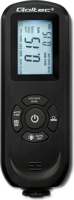 Matës trashësie boje Qoltec 50646, LCD i ndriçuar, 0-2000μm, i zi