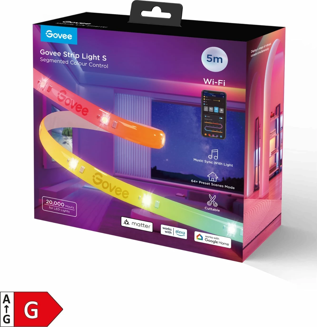 Shirit LED RGBIC Govee Strip Light S 5m, Wi‑Fi