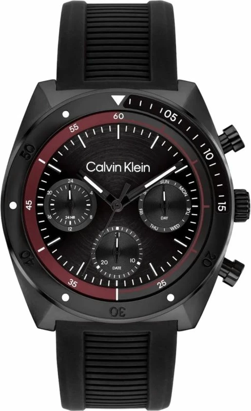 Orë dore për meshkuj Calvin Klein, e zezë