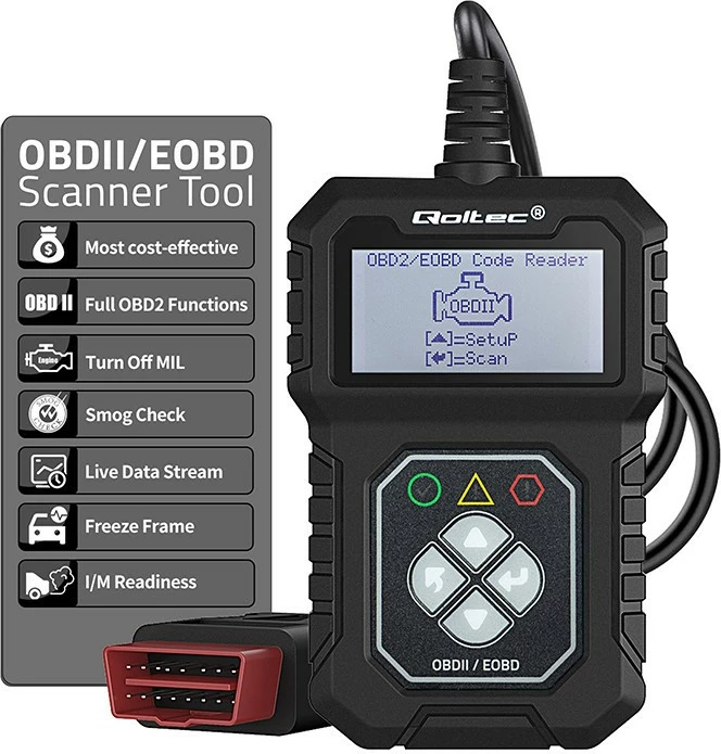 Tester diagnostikues Qoltec ProLine 50684, OBDII/EOBD, 8V-25V, i zi