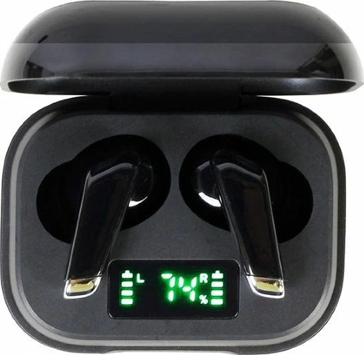 Kufje Gembird FitEar X300 TWS Bluetooth in-ear me mikrofon, të zeza, me kuti karikimi