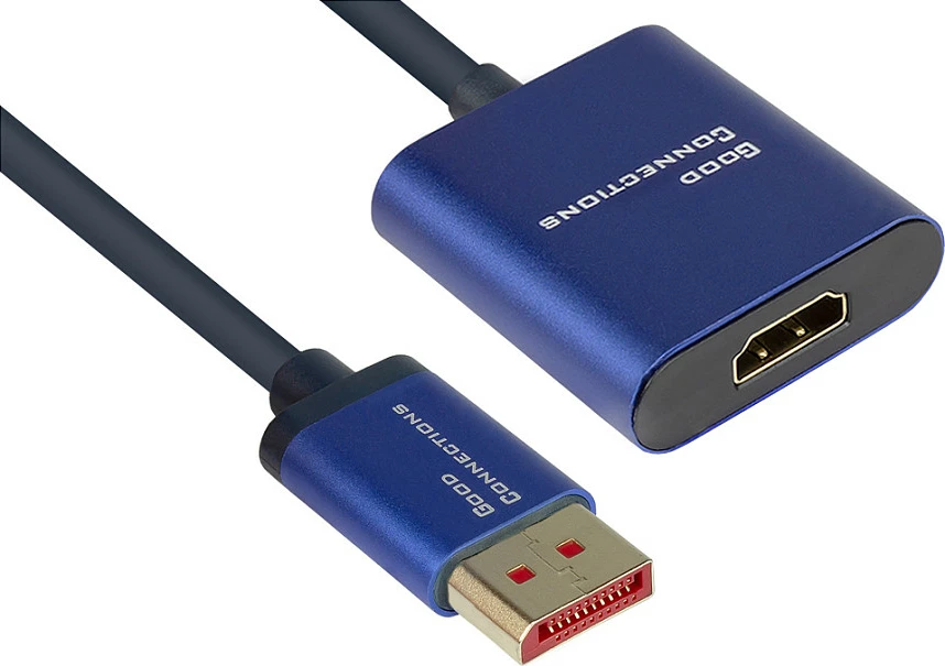 Adapter DisplayPort 1.4 në HDMI 2.0 GoodConnections 0.2m, blu