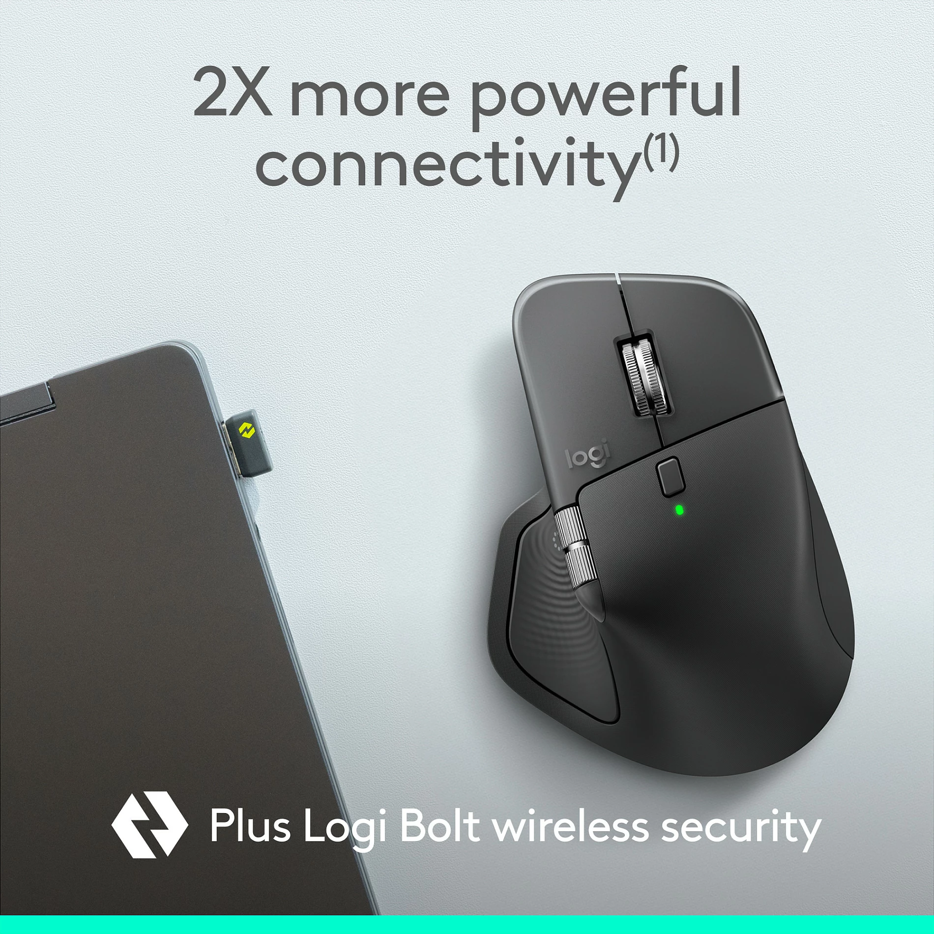 Maus Logitech MX Master 4 for Business, pa kabllo RF + Bluetooth, 8000 DPI, Logi Bolt, grafit