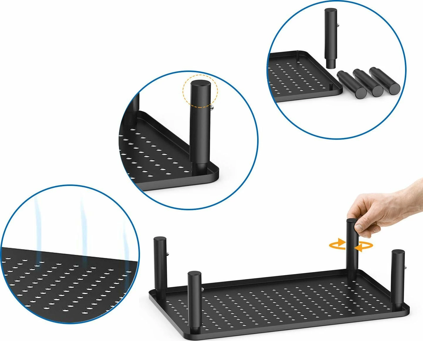 Mbajtëse monitori Mozos SPM3, e rregullueshme 10.5-14.5 cm, 37×23 cm, deri 20 kg, 1 copë, e zezë