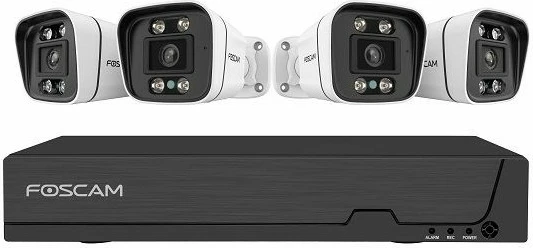 Set kamerash sigurie Foscam FN9108E-B4-2T, 4 kamera, regjistrues, 2TB, e bardhë
