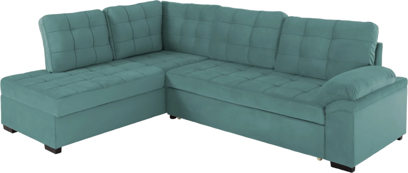 Kënd divan shtrat JADE FH3144.04L kadife jeshile deti 250x80-180x73-88Hcm