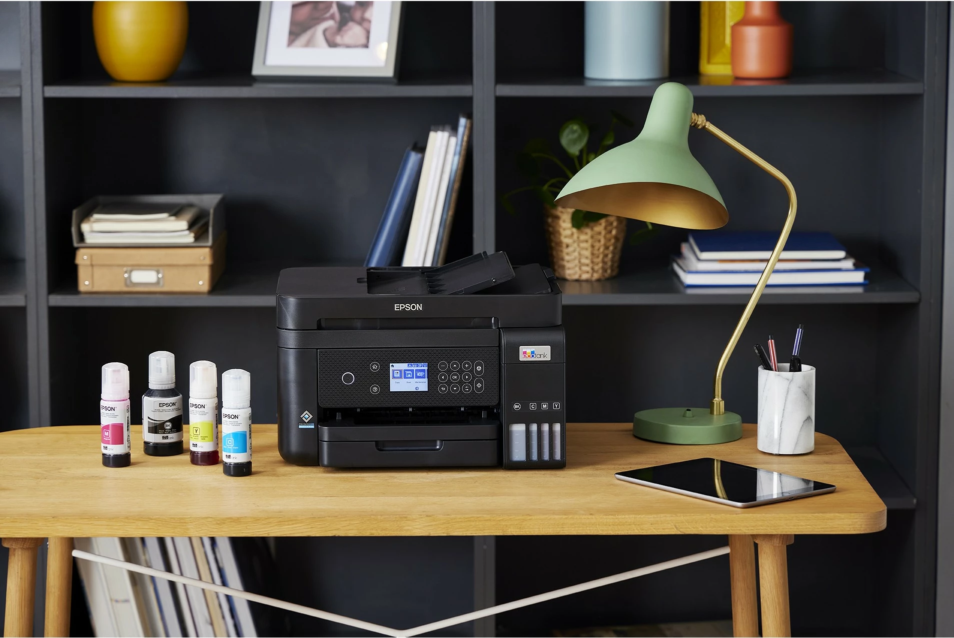 Printer multifunksional Epson EcoTank ET-3850, ngjyrë, A4, Wi-Fi, LCD, i zi