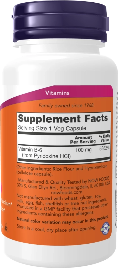 Vitamin B6 100 mg, 100 kapsula