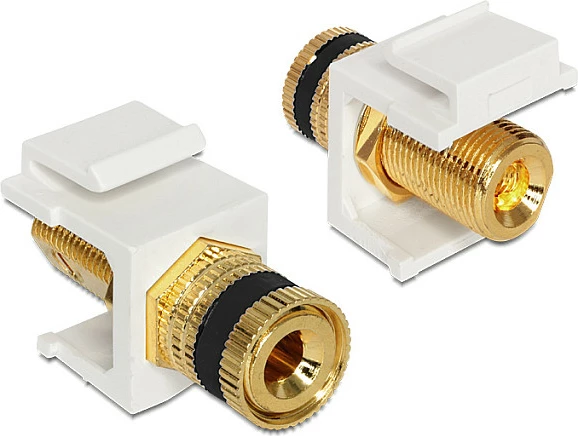 Modul Keystone DeLOCK 86303, terminal post në thread jack, bardhë/zezë/ari