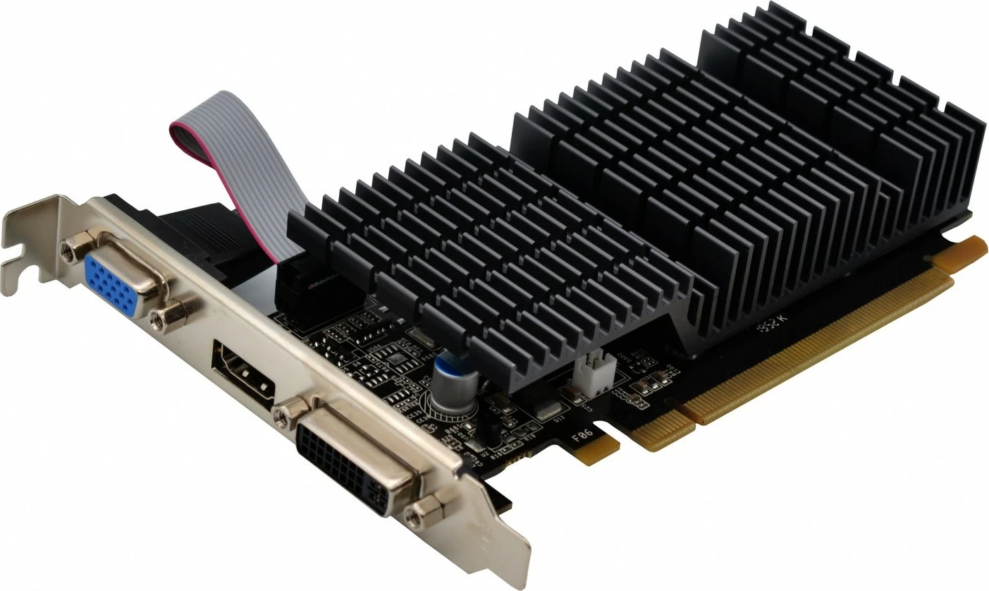 Kartelë grafike AFOX Radeon HD 6450 2GB DDR3 64-bit PCIe 2.0 low profile, pasive, DVI/HDMI/VGA, e zezë