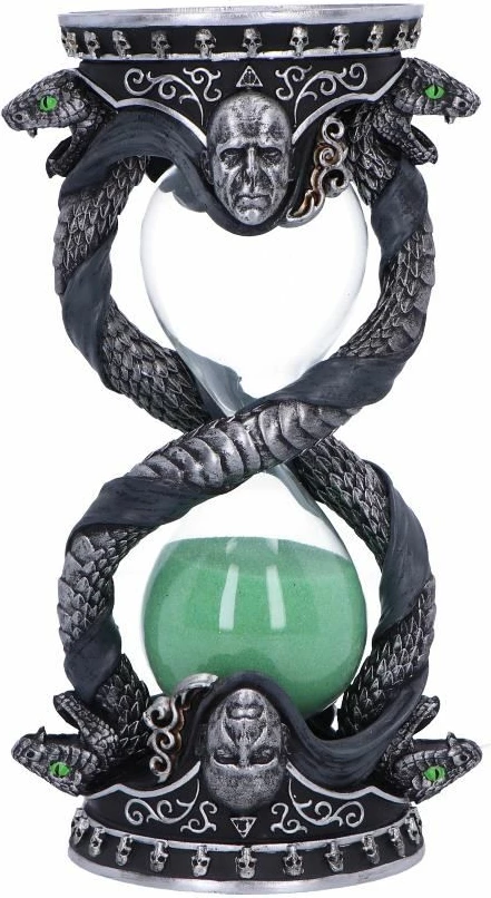 Orë rëre NEMESIS NOW Harry Potter Lord Voldemort 18 cm, rrëshirë & xham, e pikturuar me dorë, zezë/gjelbër, në kuti dhuratë