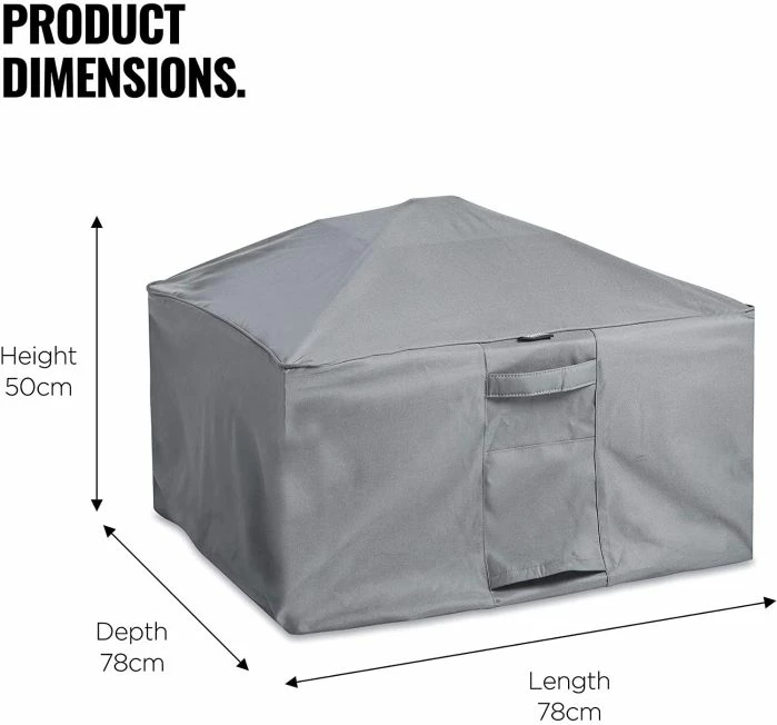 Mbulesë waterproof për fire pit katror VONHAUS Storm 78x78x50cm, gri
