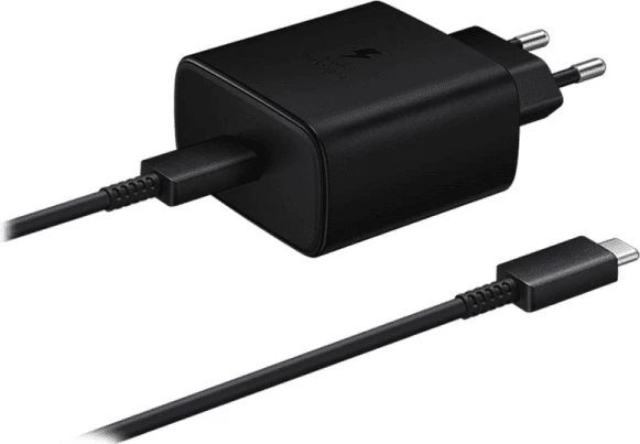Karikues shtëpie Samsung EP-TA845XBE 45W Super Fast Charge + kabllo USB-C EP-DN975BBE, e zezë (bulk/set)