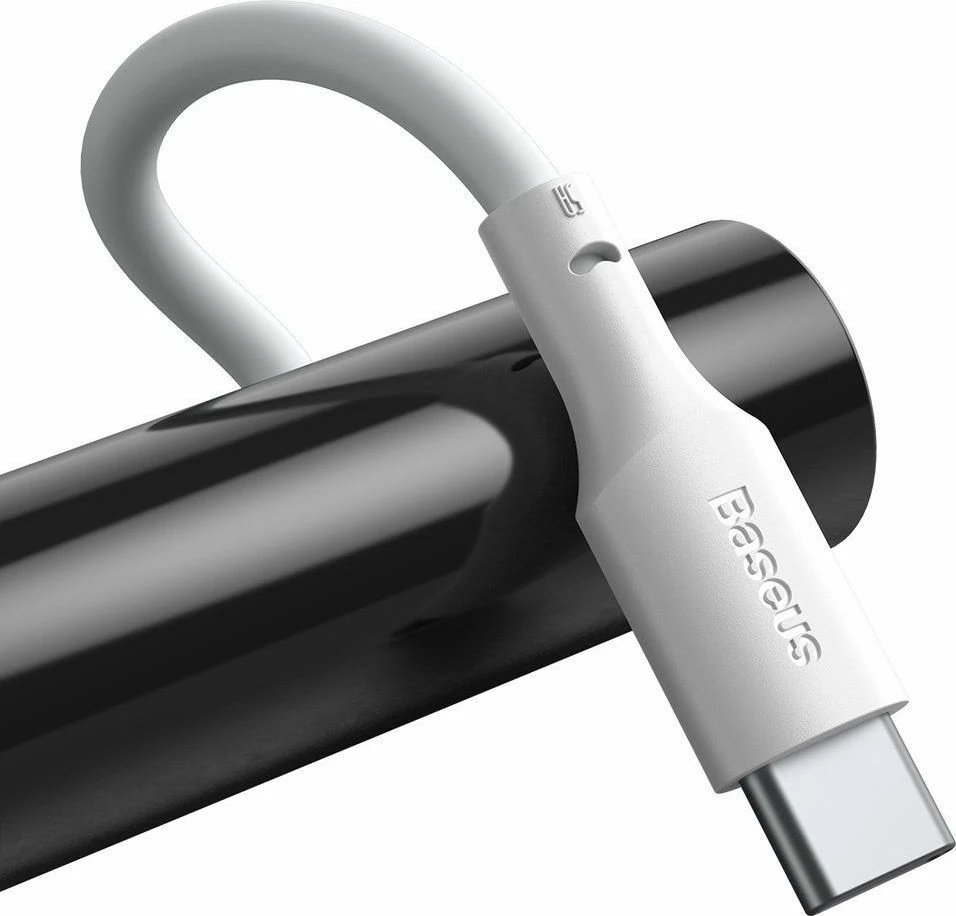 Kabllo USB Baseus Wisdom TZCATZJ-02 USB-A në USB-C, 1.5 m, 5A, USB 2.0, set 2 copë, e bardhë