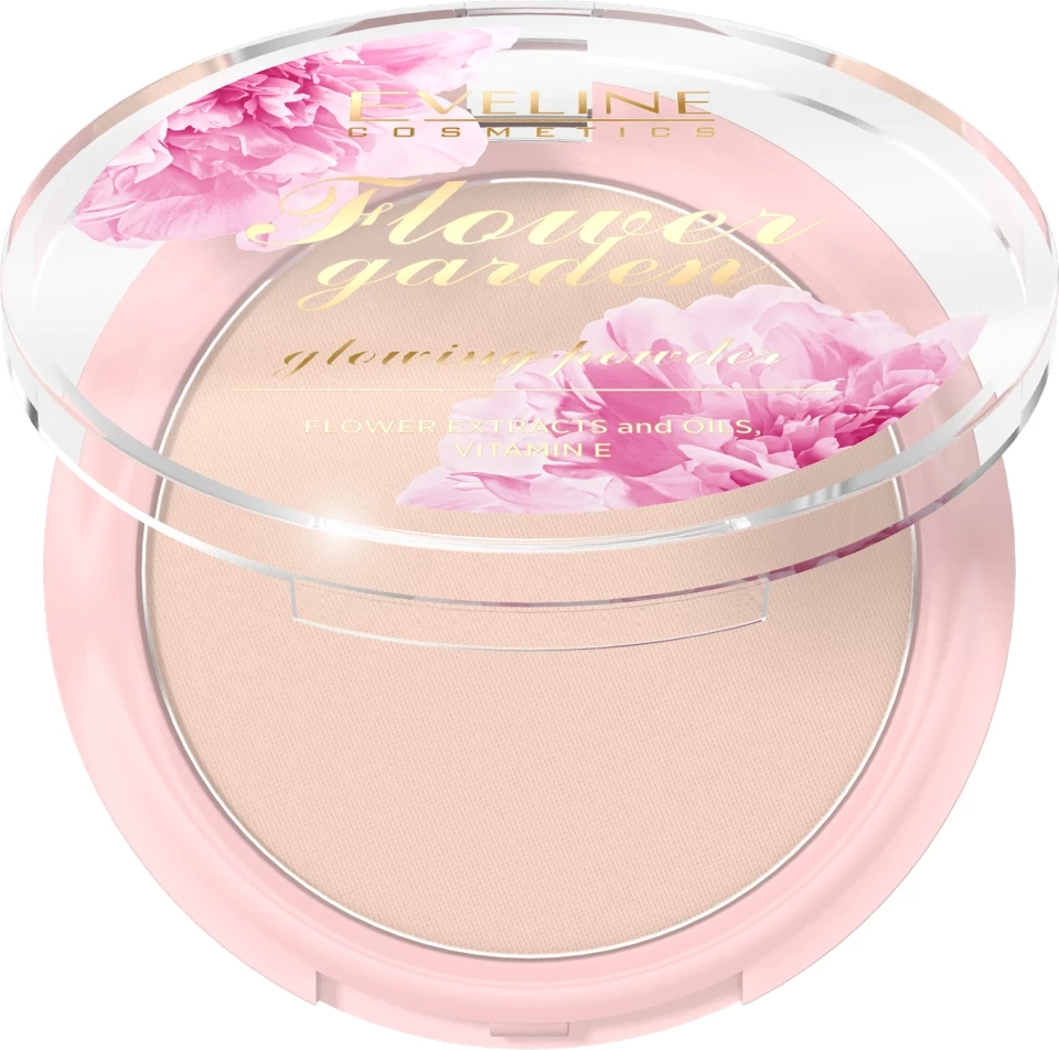 Pudër e presuar ndriçuese Eveline Cosmetics Flower Garden për femra, 8g