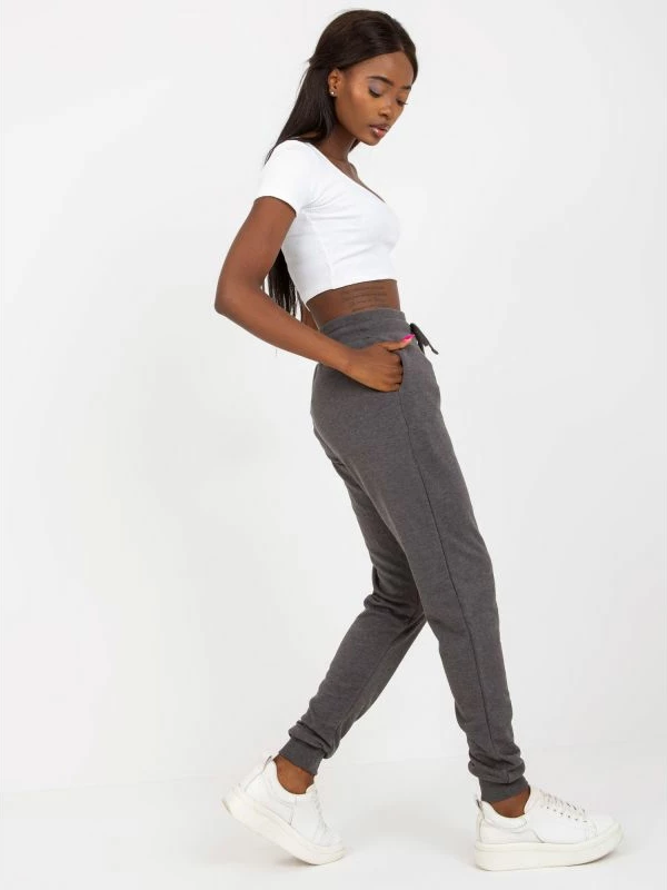 Pantallona sportive BASIC FEEL GOOD, gri e errët [Madhësia: M]