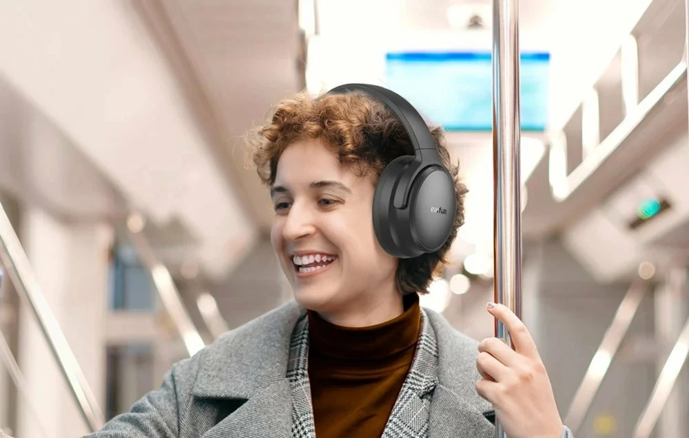 Kufje EarFun Tune Pro HP220B, ANC, Bluetooth 5.4, 120h, me mikrofon, on-ear, zi