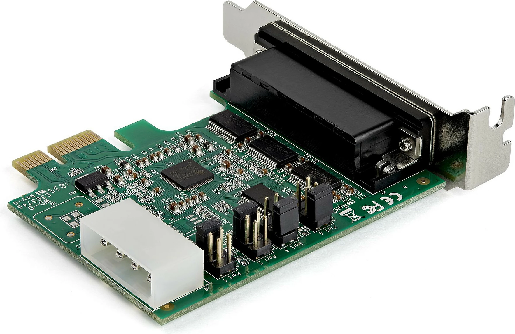 Kartë zgjerimi PCIe seriale StarTech 4x RS-232 (DB9), 16950 UART, Low Profile, FIFO 256B, e gjelbër