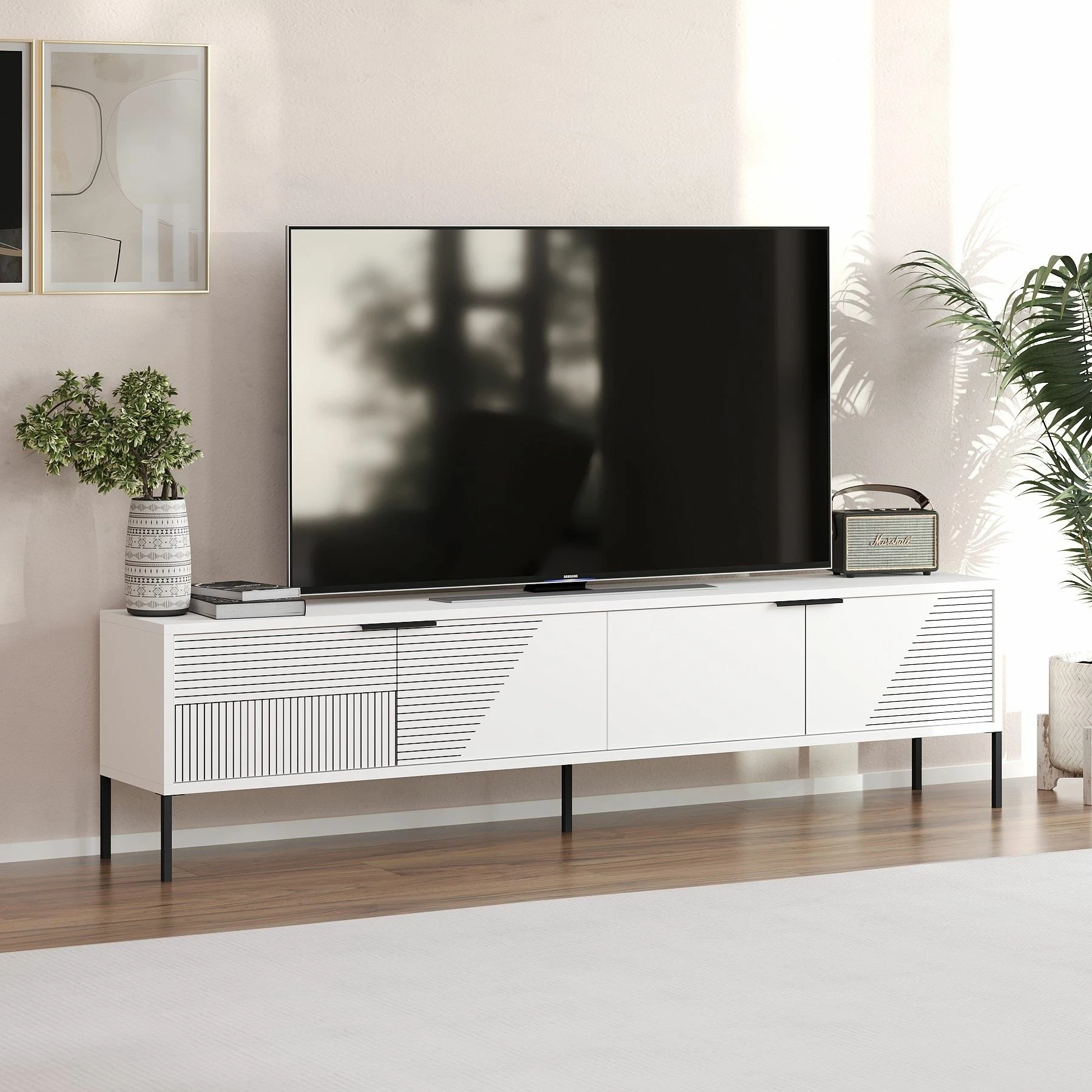 Konsolë TV, ngjyrë e bardhë, Skye Decor