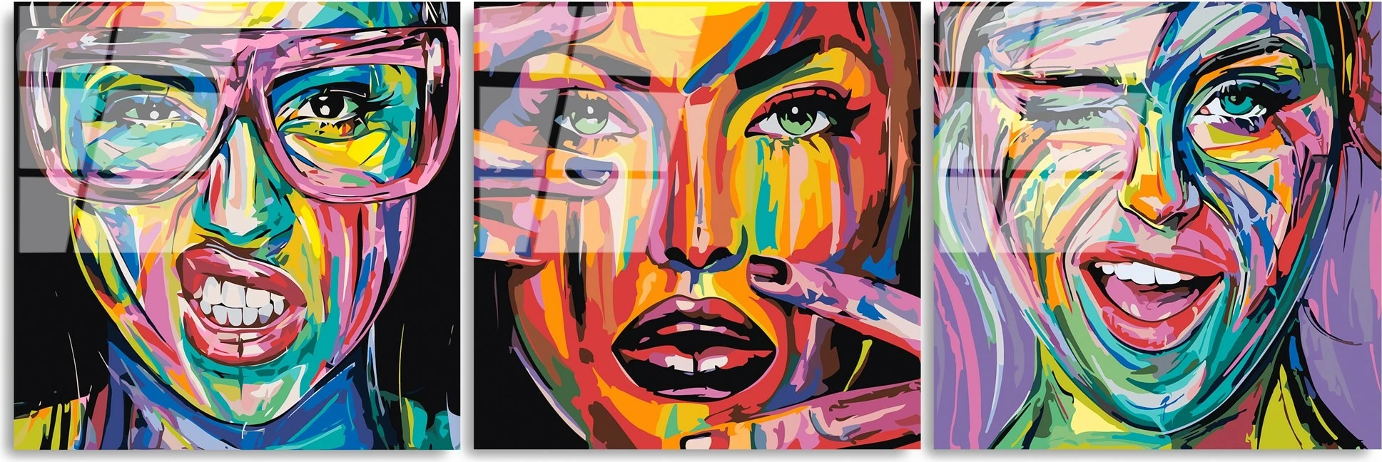 Pikturë dekorative prej xhami të temperuar (3 copë), Wallity, UV-852, 50x50cm