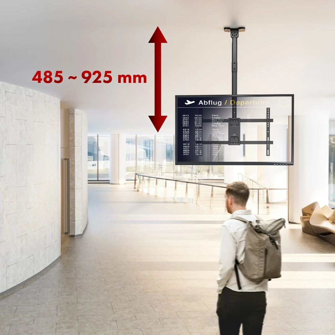 Mbajtëse tavani për TV Maclean MC-112 B, 43-86", max 60kg, VESA 600x400, e zezë