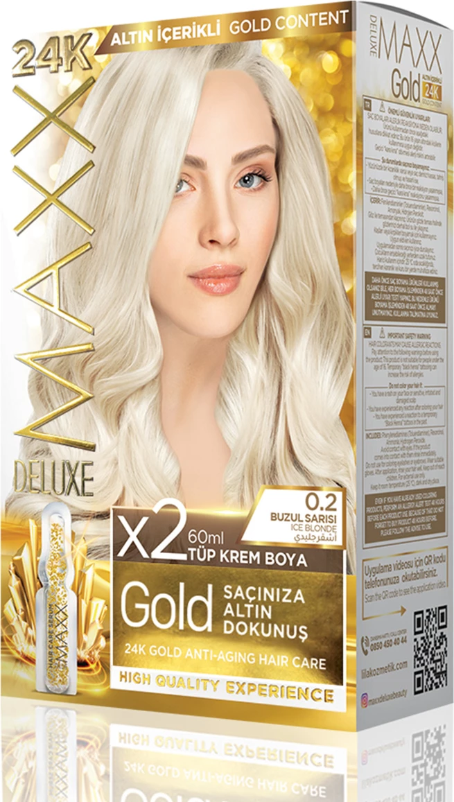 Ngjyrë për flokë MAXX GOLD SET 0.2 Ice Blonde, 50 ml