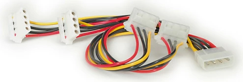 Kabllo ndarëse energjie ROLINE Molex 4-pin, 1x mashkull në 4x femër, 0.45 m, 90°, multikolor