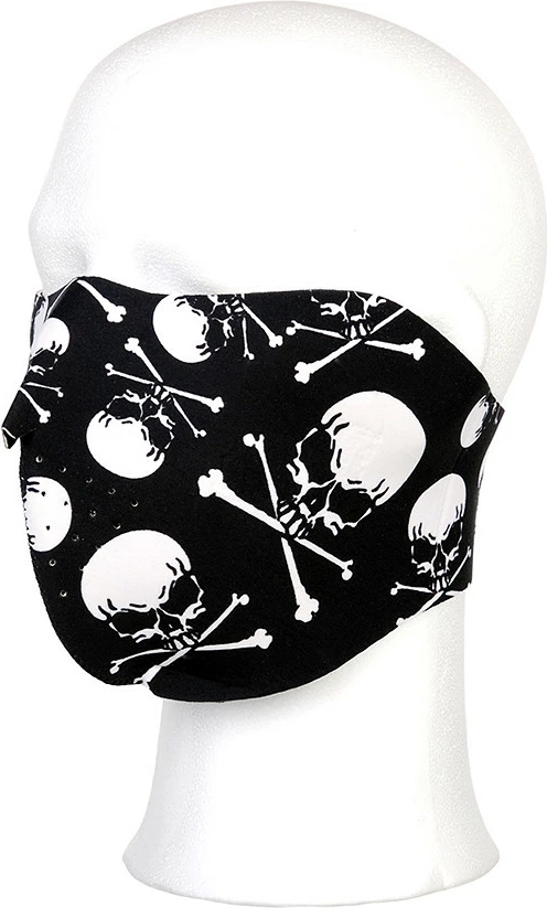 Maskë 101 INC Biker mask half face skull and bones