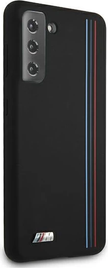 Mbështjellës BMW Silicone Stripes M Collection për Samsung Galaxy S21+, i zi
