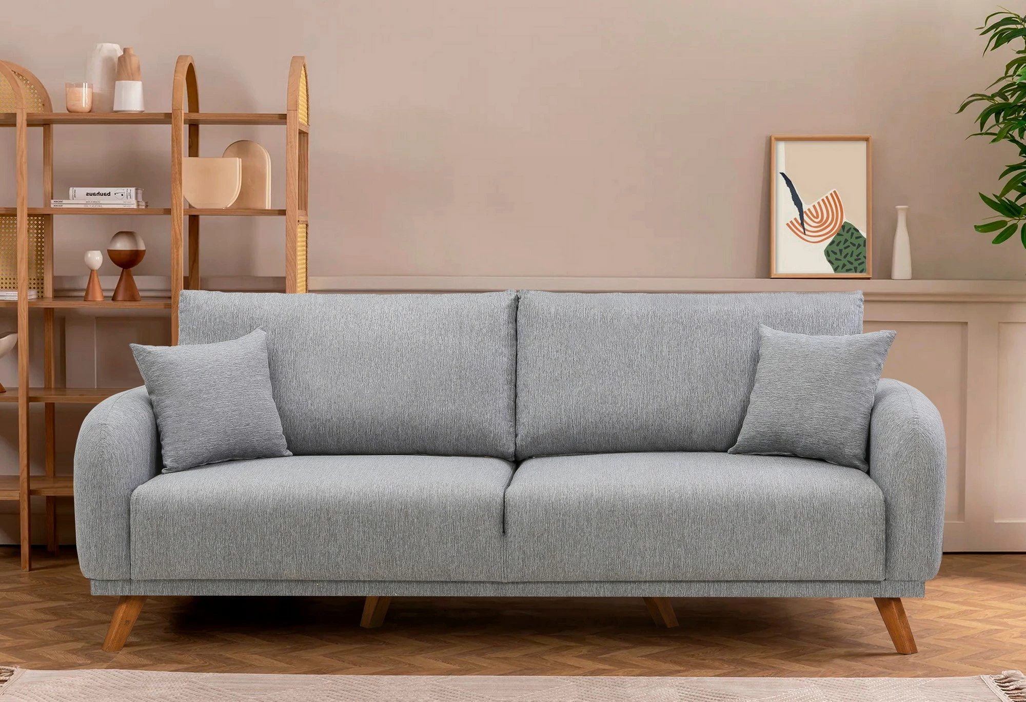 Set divan-krevat Hera, ngjyrë gri, Atelier del Sofa