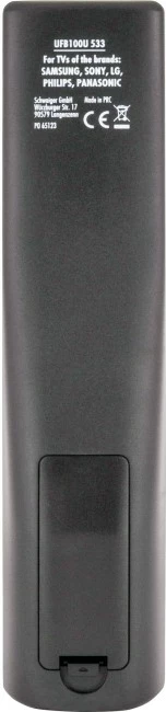 Telekomandë Schwaiger UFB100U533, për TV, me butona shtypës, e zezë