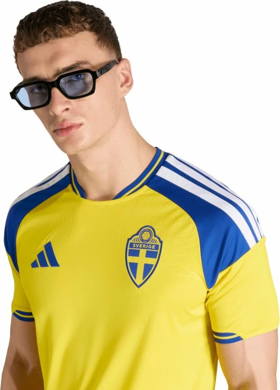 Fanellë meshkuj adidas Sweden 26 Home JM5814, verdhë dhe kaltër
