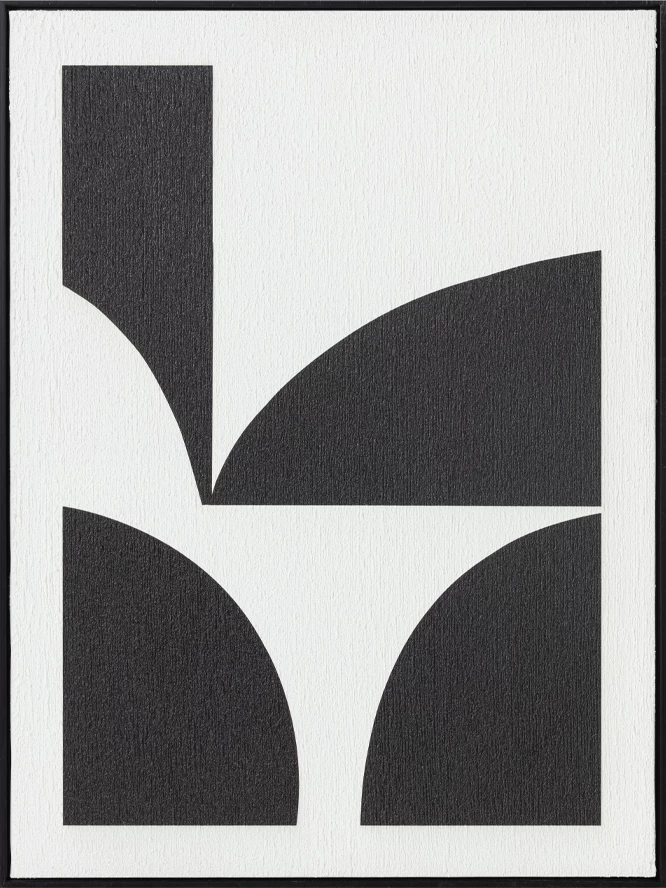 Pikturë dekorative abstrakte, kanavacë bardhë e zi, MDF i zi, 60x80x3.2cm