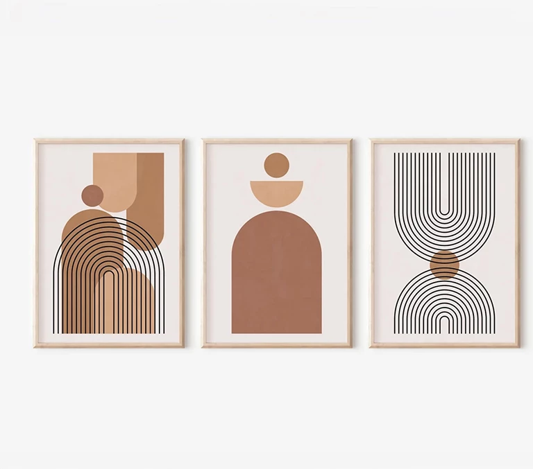 Set pikturash murale në kornizë Rexion triptik, printim dixhital, shumëngjyrëshe, 33x1.5x48cm