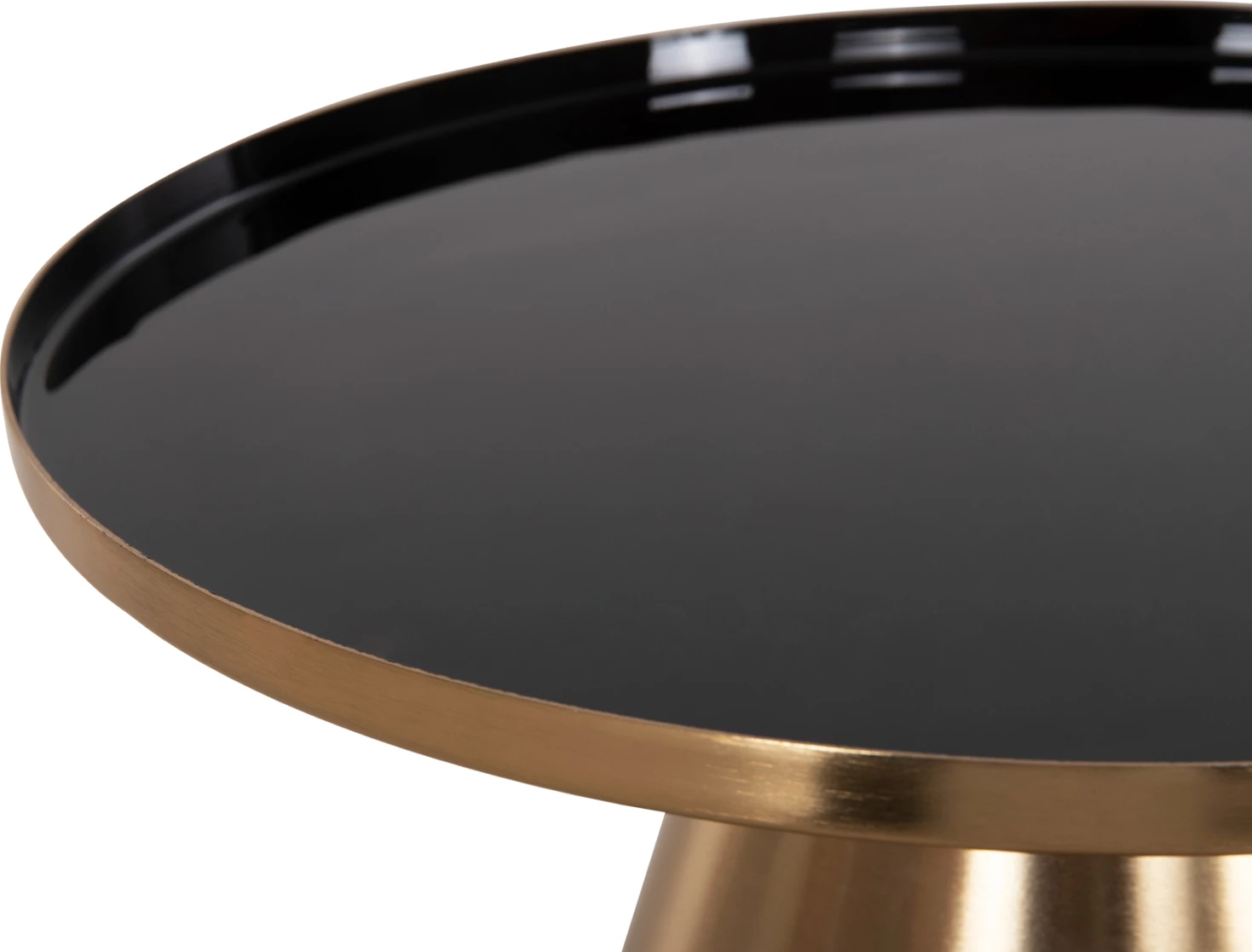 Tavolina kafeje 2 copë LORME FH9923 metalike, e zezë dhe e artë, Φ50 & Φ40 cm