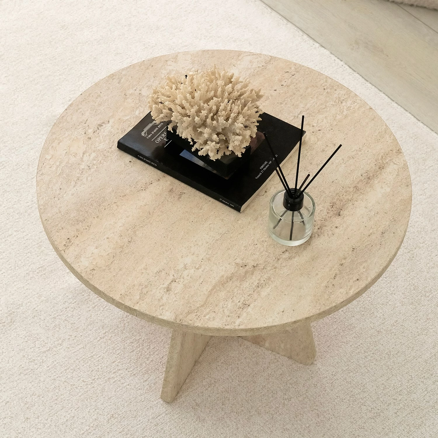 Tavolinë kafeje Skye Decor, ngjyrë travertine, 60x40cm