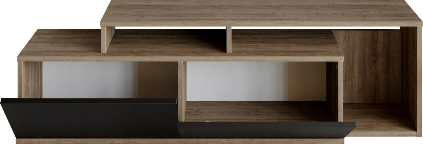 Komodë TV Hanah Home, Nexera, ngjyrë arre, e zezë