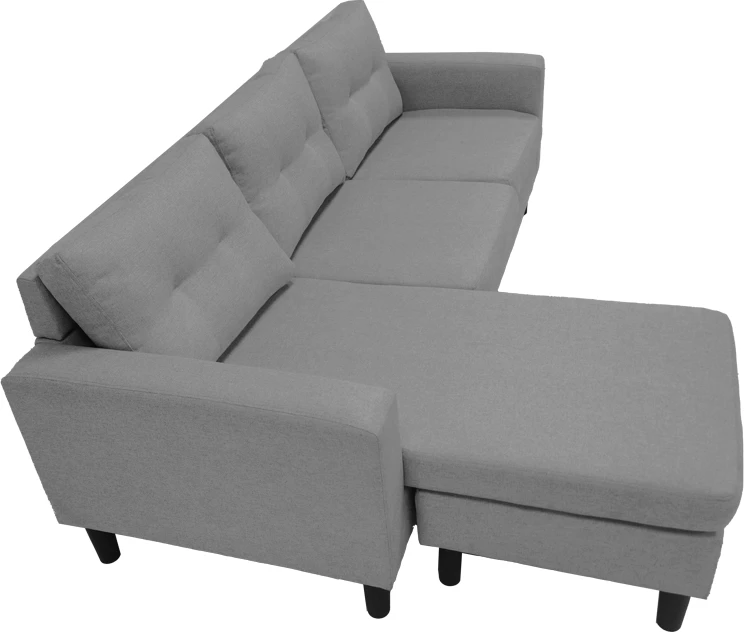 Kënd divani i kthyeshëm Maneli, material, ngjyrë antracit, 196x138/77x82cm