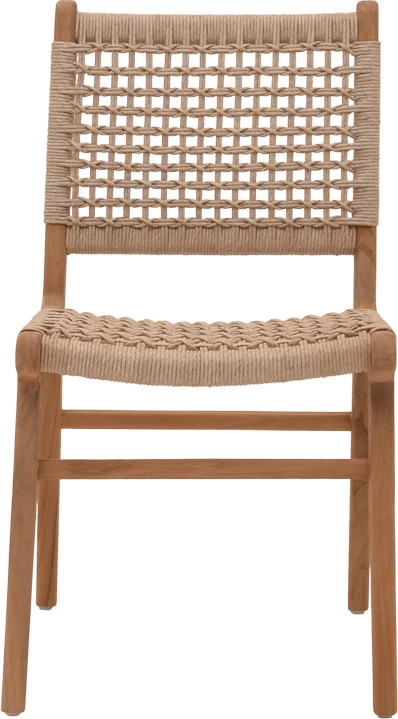 Karrige Rover, kornizë druri teak, ngjyrë natyrale dhe litar banane, 50x60x86cm