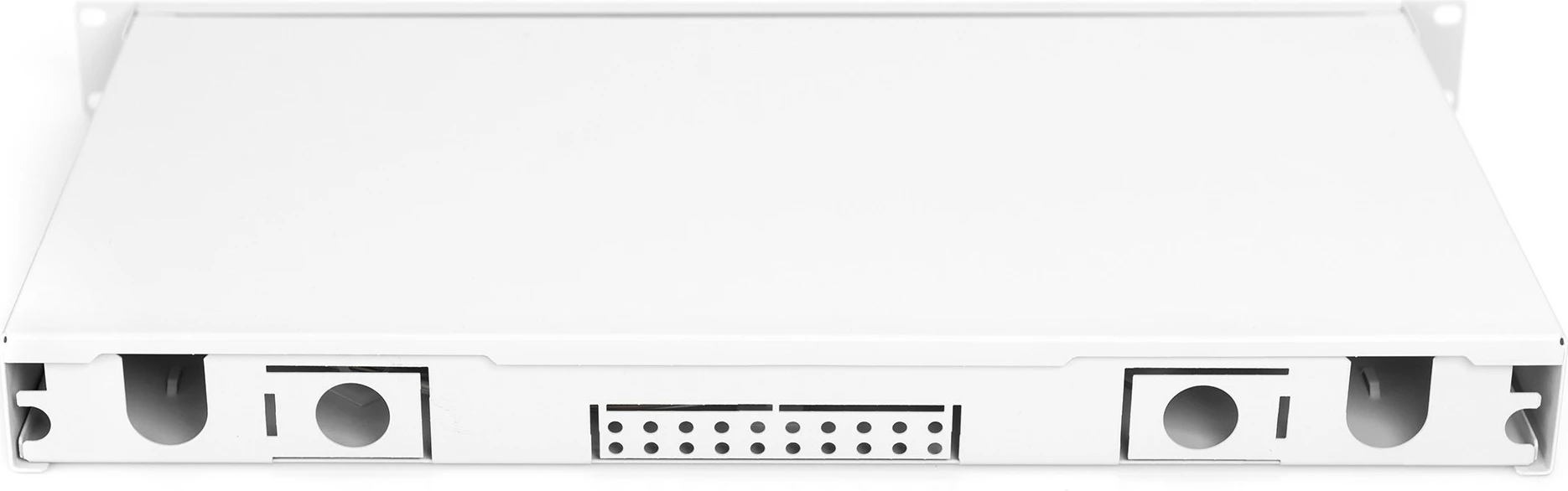 Panel menaxhimi kabllosh Digitus FO splice box 1U, LC, OM4, çelik, gri