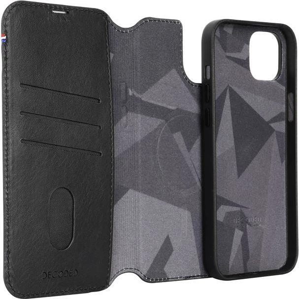 Mbështjellës Decoded Detachable Wallet për iPhone 15 Plus, me MagSafe, Lëkurë, Zi