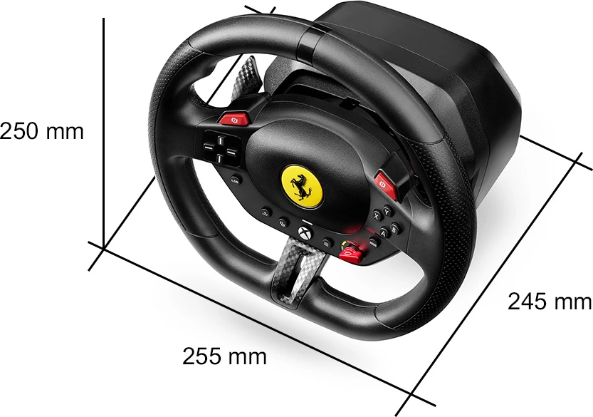 Volan garash Thrustmaster T98 Ferrari 296 GTS, 240°, PC/Xbox Series X|S/Xbox One, me pedale, i zi