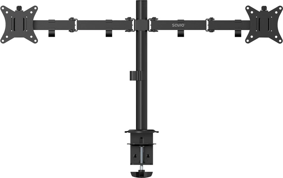 Mbajtëse tavoline për dy monitorë Savio UM-03, 17-32 inç, e zezë