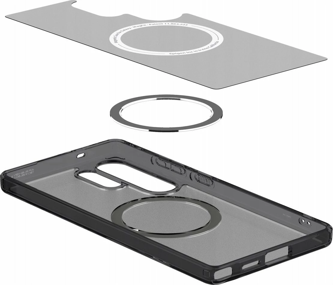 Mbështjellës Spigen Ultra Hybrid Mag ACS08960 për Samsung Galaxy S25 Ultra, MagSafe, hibrid TPU/PC, Frost Black