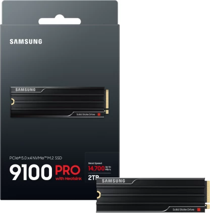 SSD NVMe M.2 Samsung 9100 PRO MZ-VAP2T0CW 2TB PCIe 5.0 x4 me heatsink, e zezë