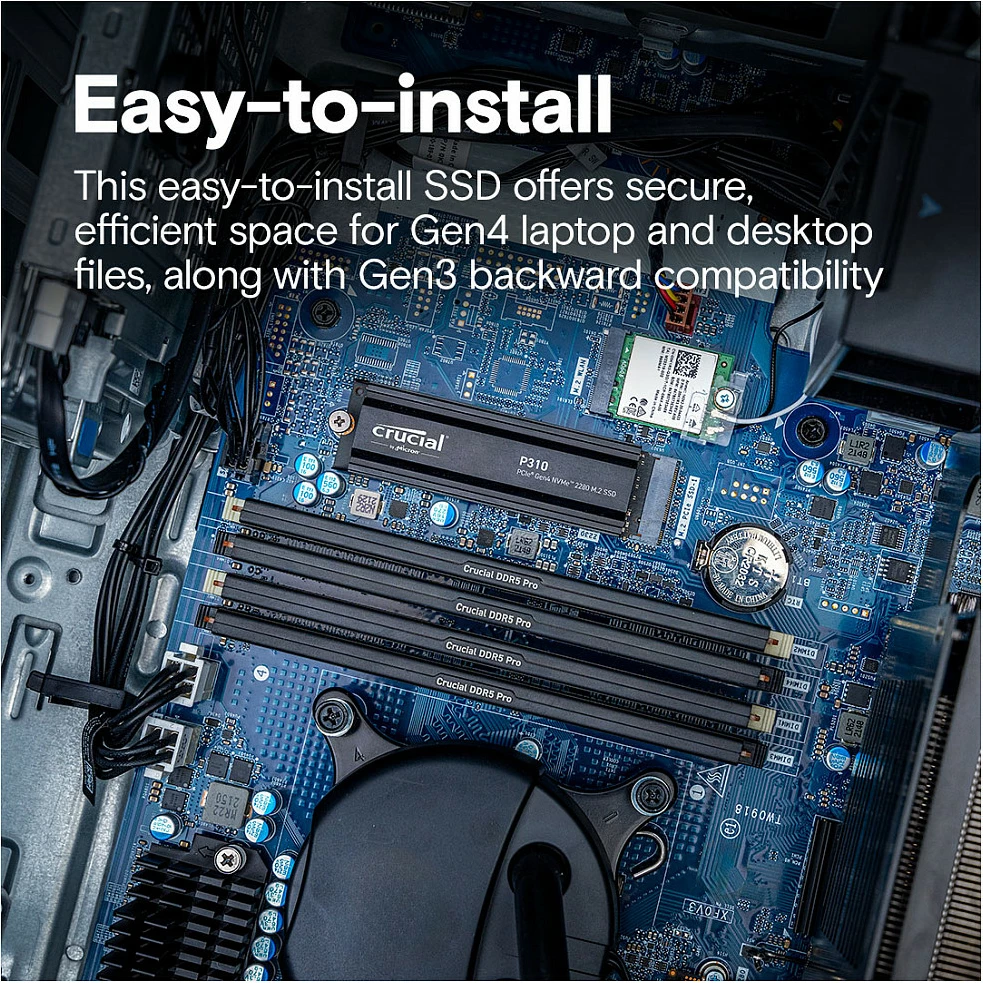 SSD M.2 Crucial P310 1TB, NVMe PCIe Gen4, me heatsink