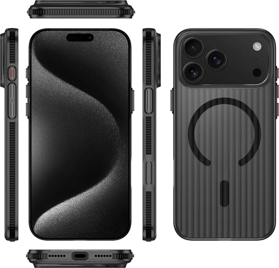 Mbështjellës 4smarts Aero për iPhone 17 Pro Max, MagSafe, i zi