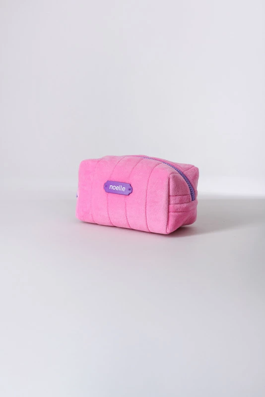 Noelle Cosmetic Bag Plush Pouch Pink