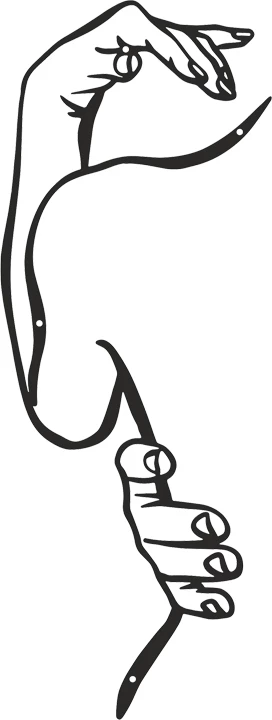 Dekor muri Femalo, metal i zi, 20x1.5x50cm